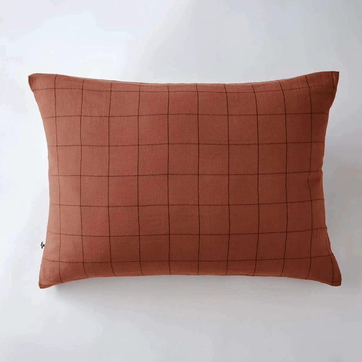 Taie d'oreiller Gaze de coton GAÏA MATCH Terracotta by L'effet papillon
