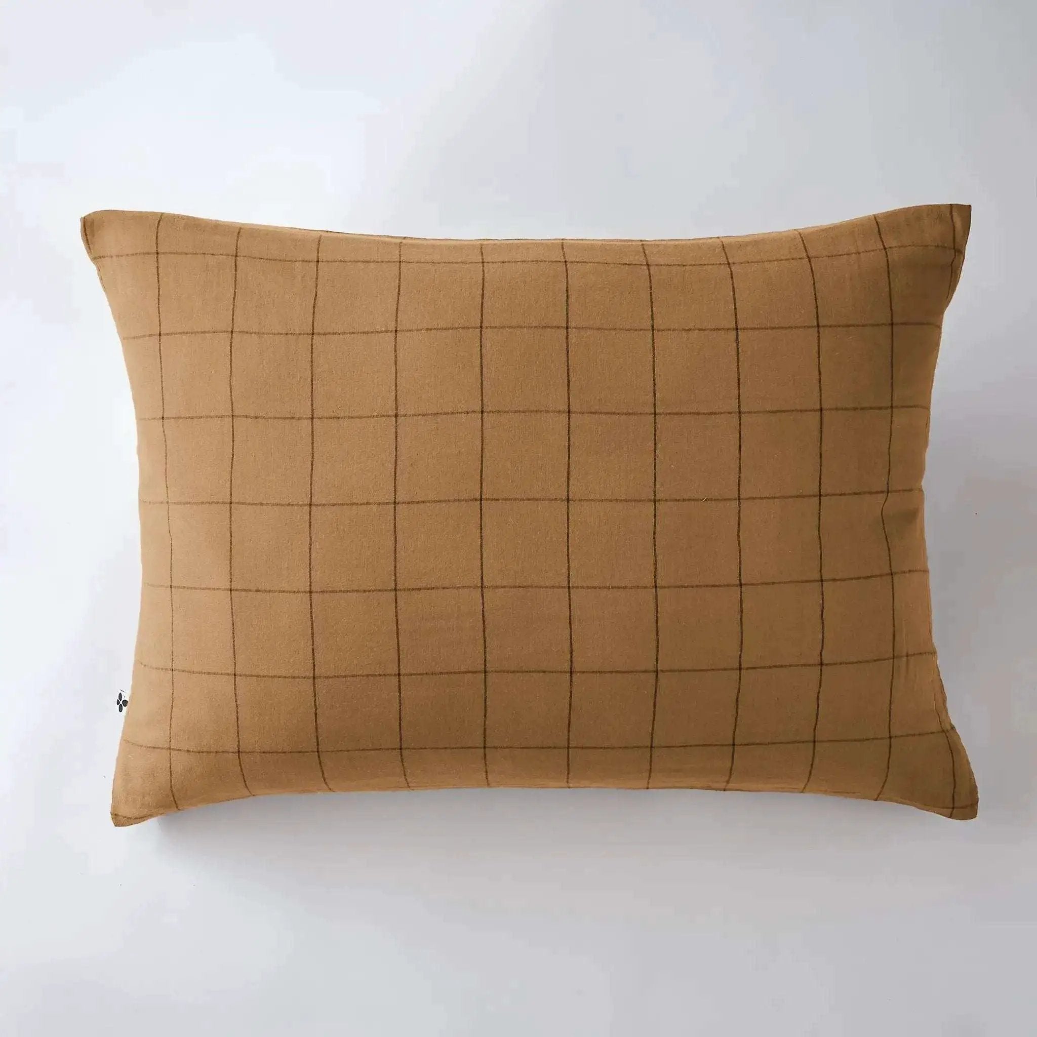 Taie d'oreiller Gaze de coton GAÏA MATCH Camel by L'effet papillon