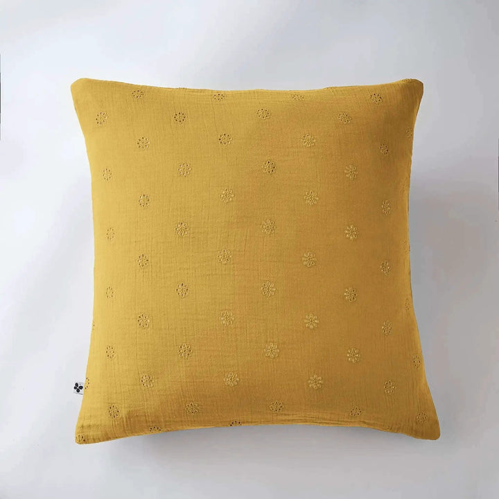 Taie d'oreiller Gaze de coton GAÏA BOHO Safran by L'effet papillon