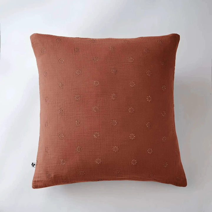 Taie d'oreiller Gaze de coton GAÏA BOHO Terracotta by L'effet papillon