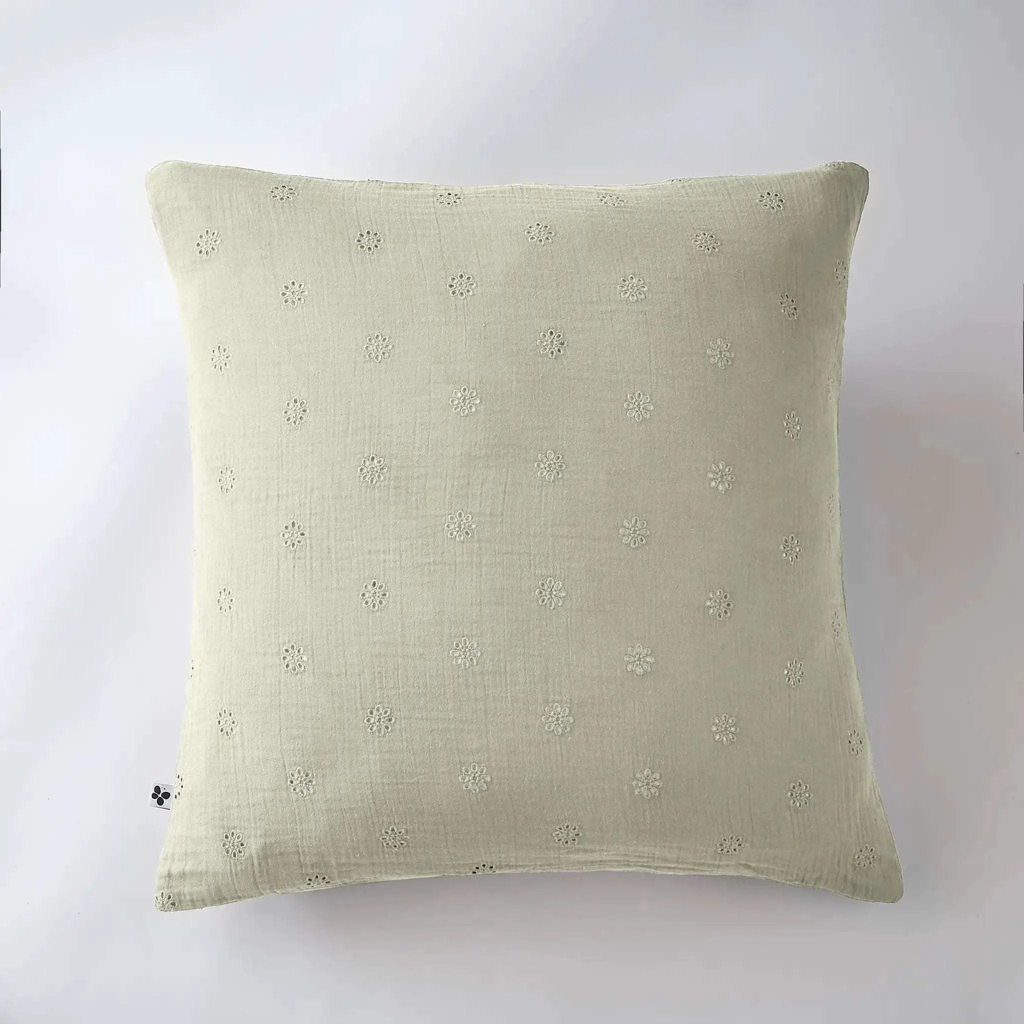Taie d'oreiller Gaze de coton GAÏA BOHO Vert d'eau by L'effet papillon