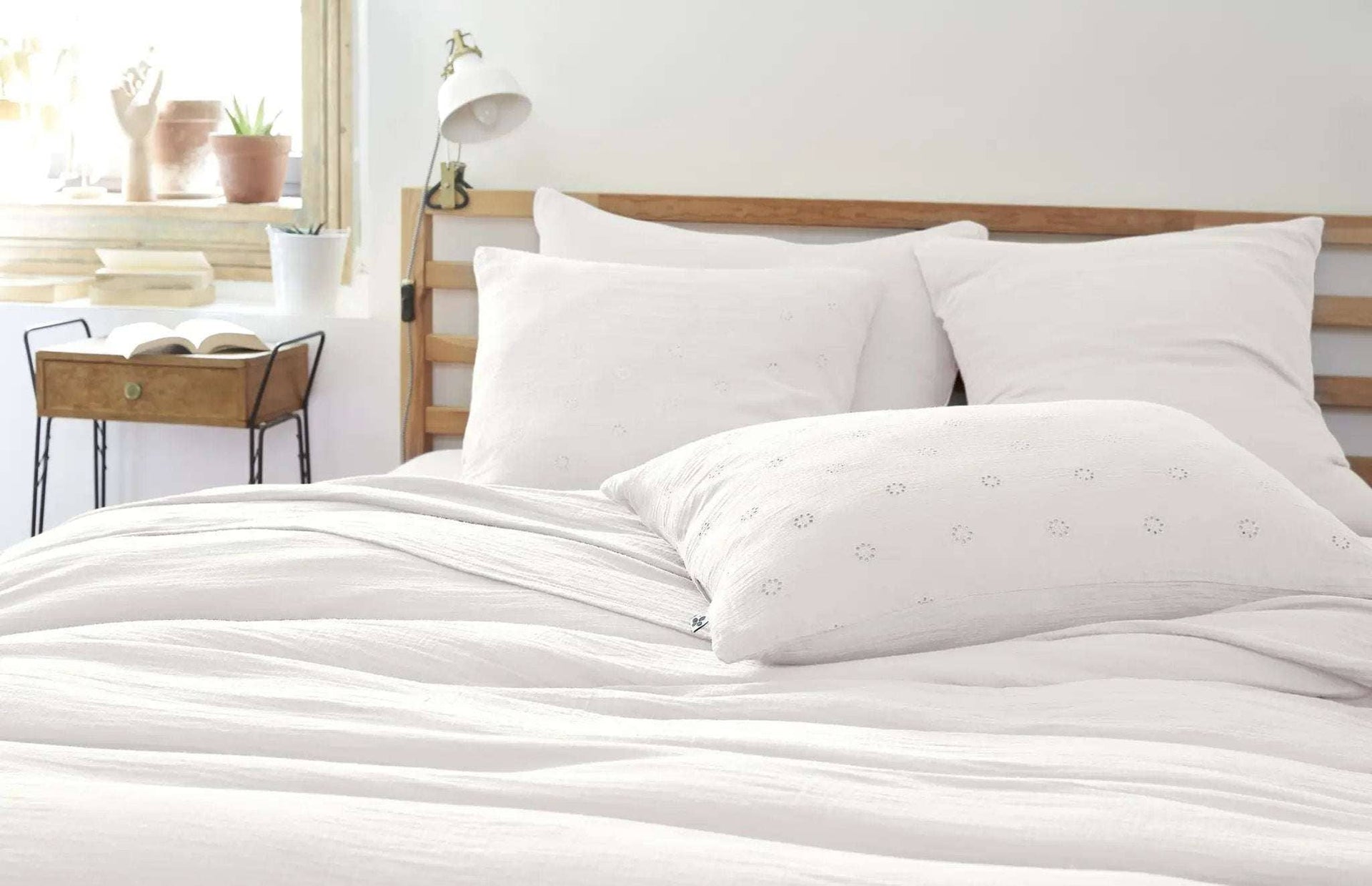 Taie d'oreiller 60 x 60 cm Gaze de coton GAÏA BOHO Chantilly by L'effet papillon