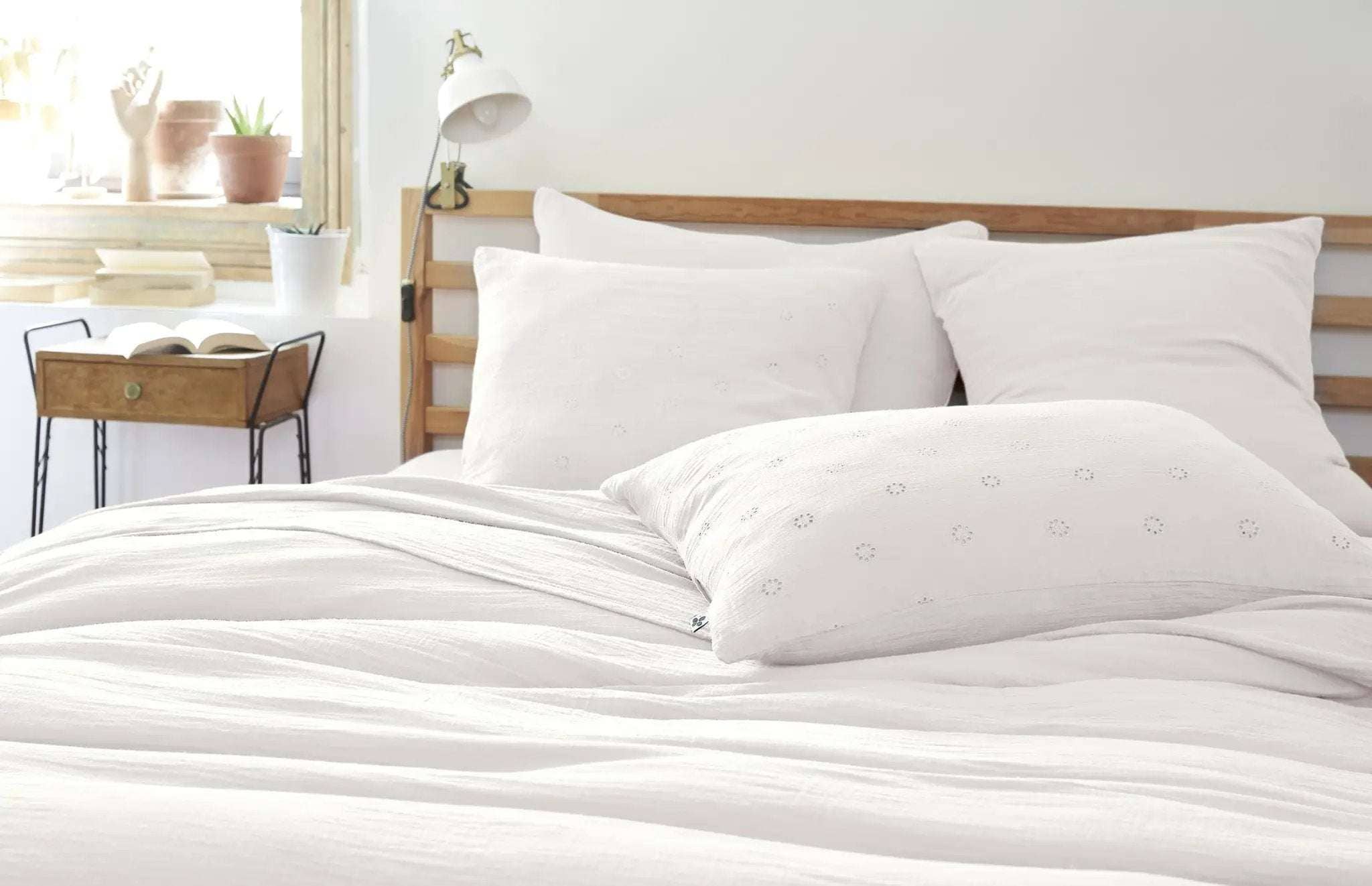 Taie d'oreiller 60 x 60 cm Gaze de coton GAÏA BOHO Chantilly by L'effet papillon