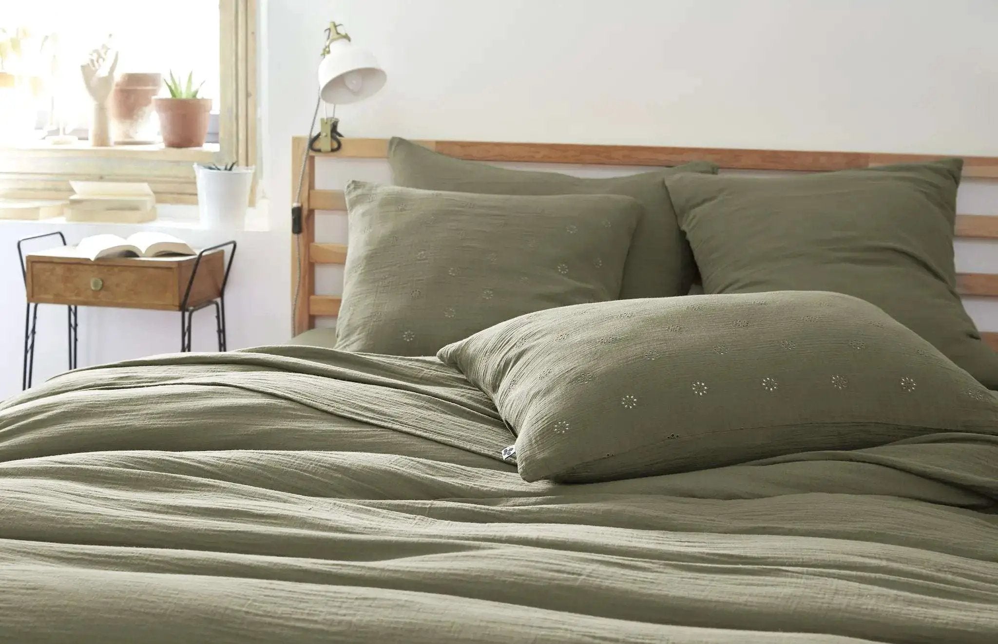 Taie d'oreiller Gaze de coton GAÏA BOHO Romarin by L'effet papillon