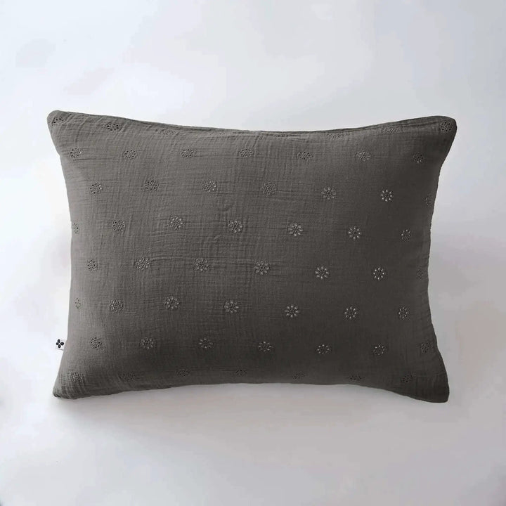 Taie d'oreiller Gaze de coton GAÏA BOHO Granit by L'effet papillon