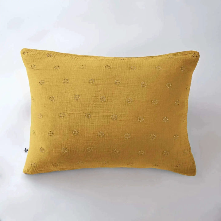 Taie d'oreiller Gaze de coton GAÏA BOHO Safran by L'effet papillon