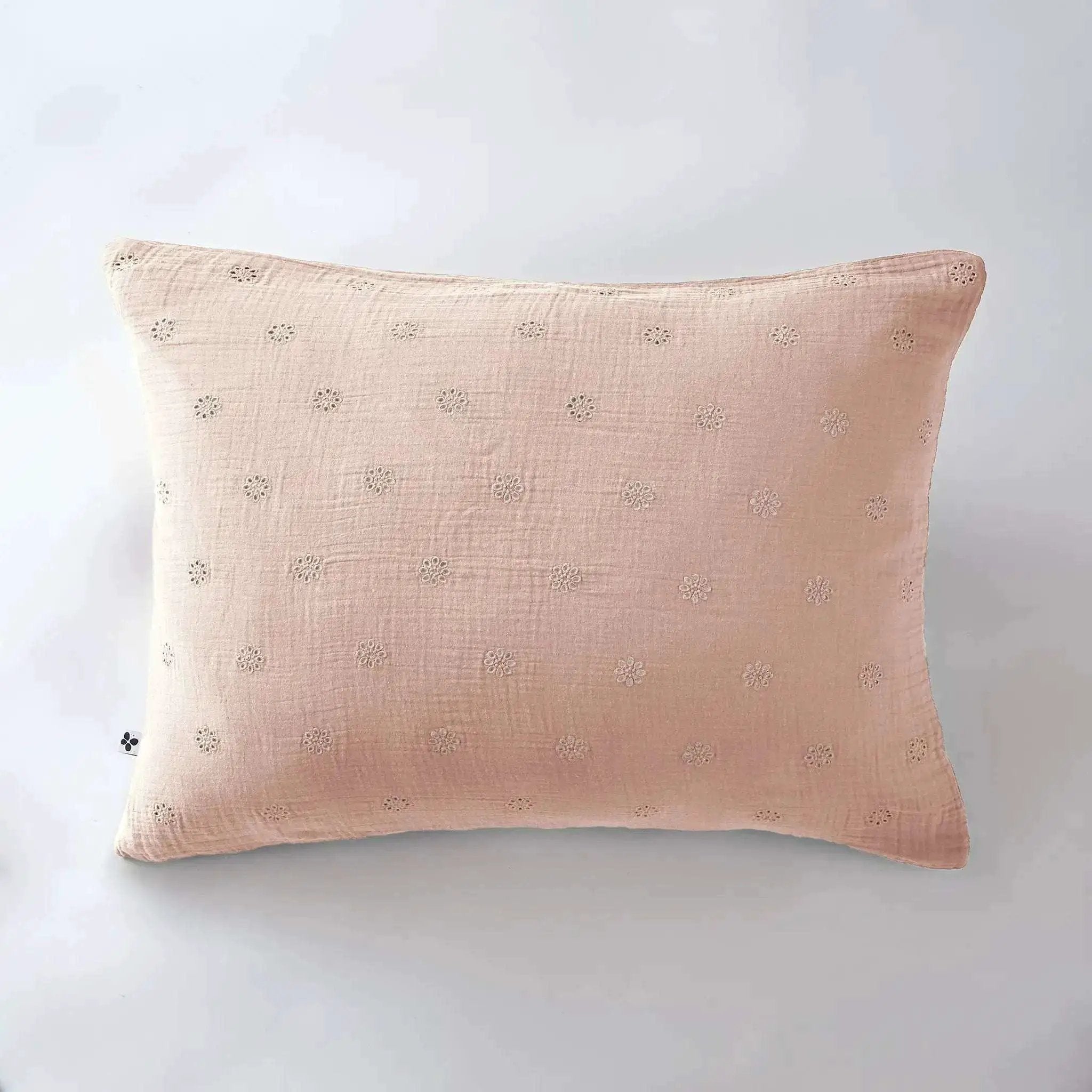 Taie d'oreiller Gaze de coton GAÏA BOHO Guimauve by L'effet papillon