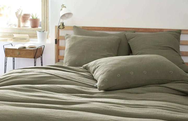 Taie d'oreiller Gaze de coton GAÏA BOHO Romarin by L'effet papillon