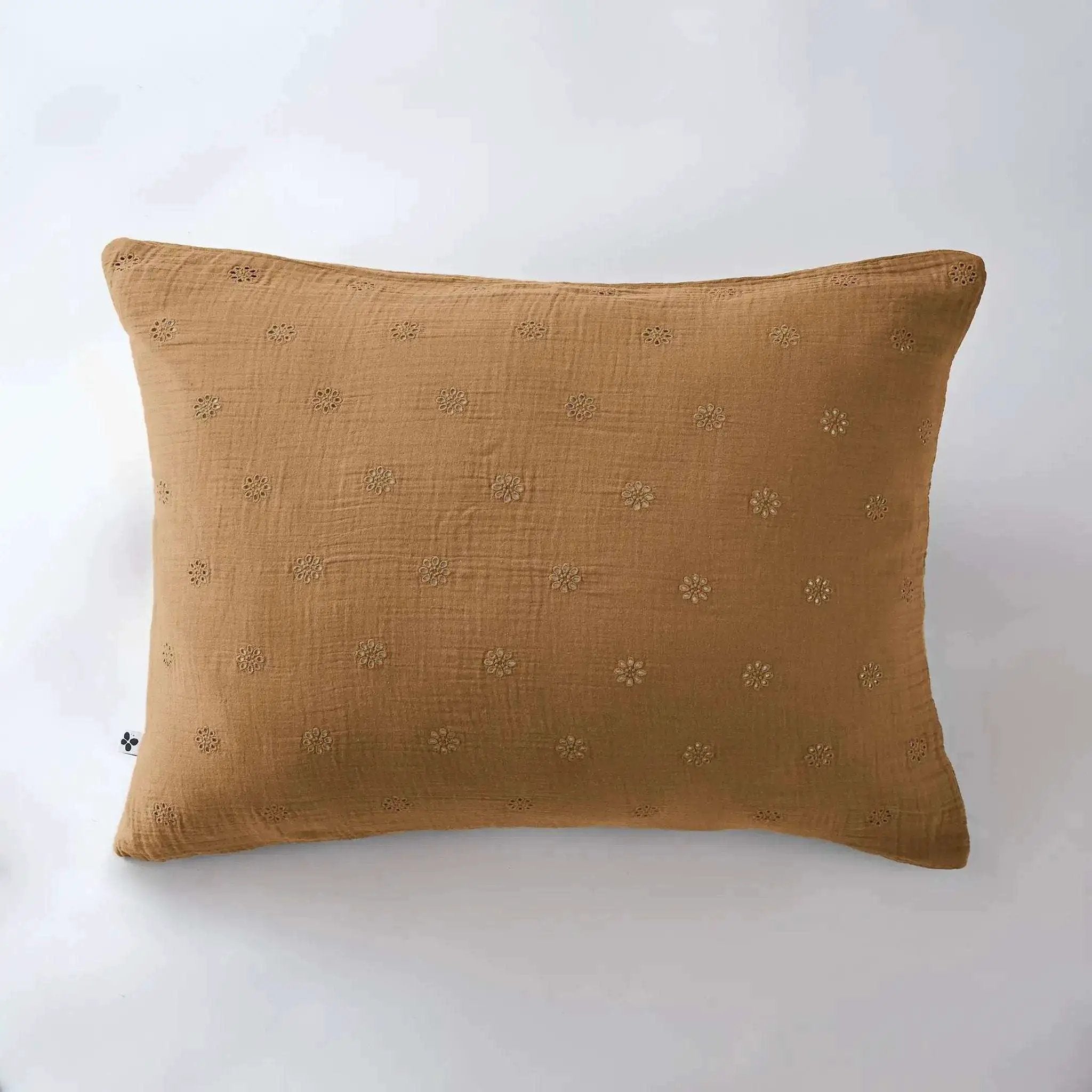 Taie d'oreiller Gaze de coton GAÏA BOHO Camel by L'effet papillon