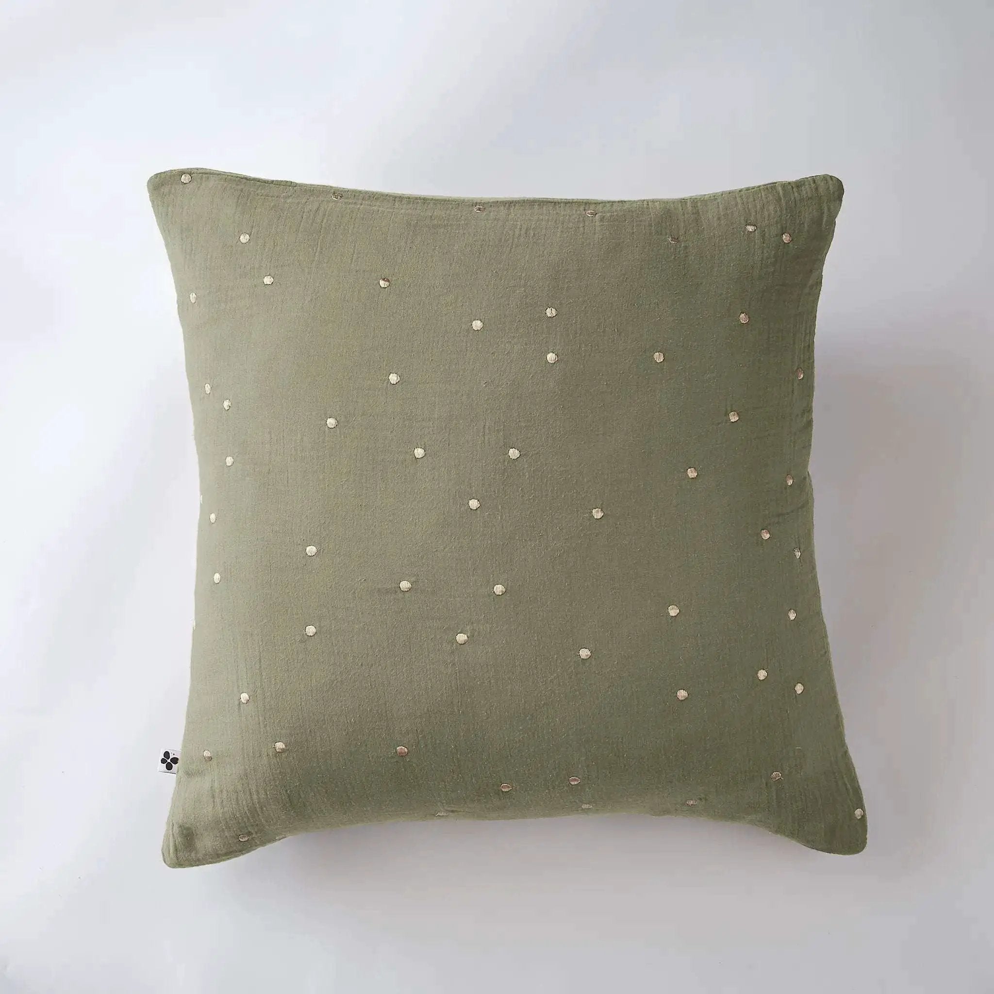 Taie d'oreiller 60 x 60 cm Gaze de coton GAÏA CHIC Romarin by L'effet papillon