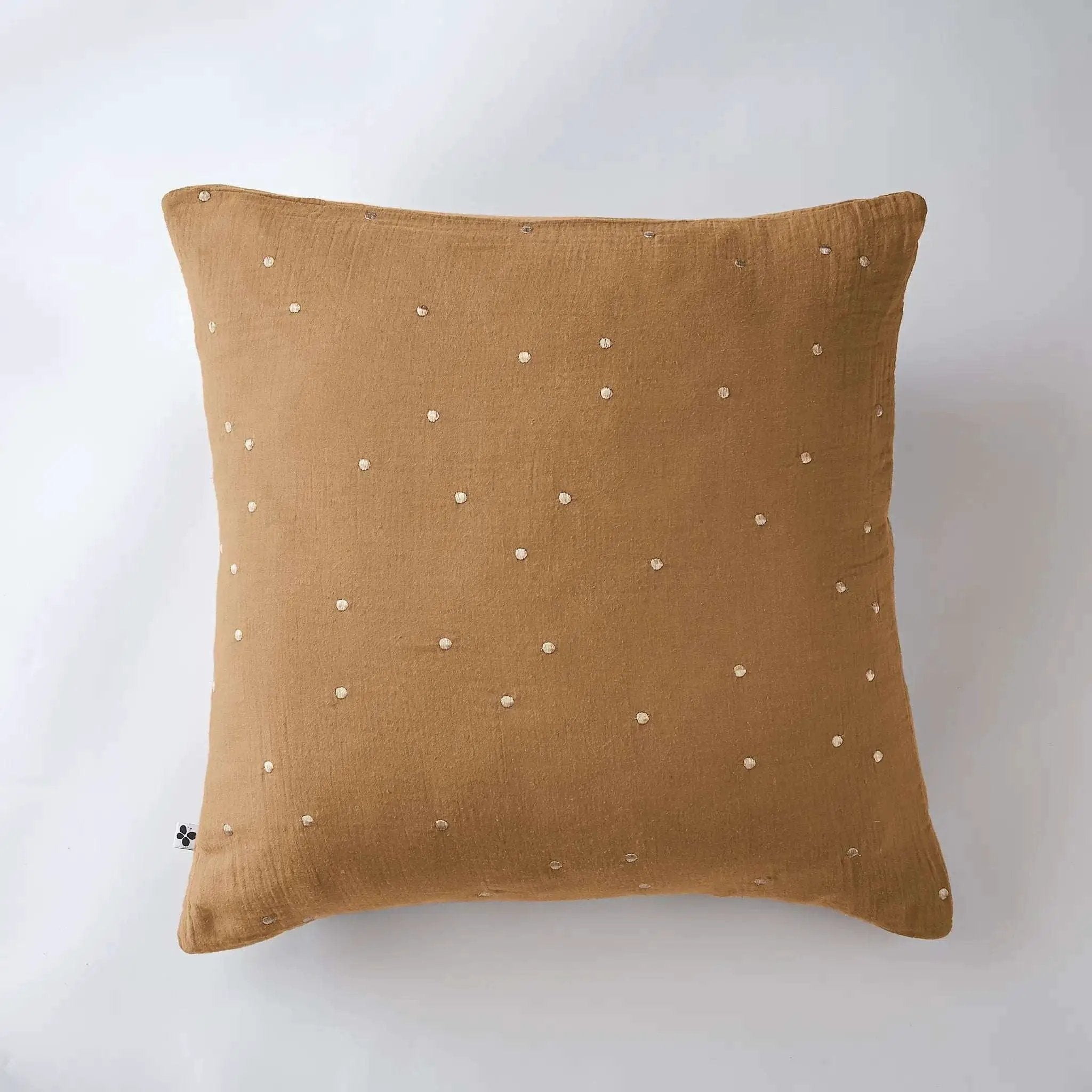 Taie d'oreiller Gaze de coton GAÏA CHIC Camel by L'effet papillon