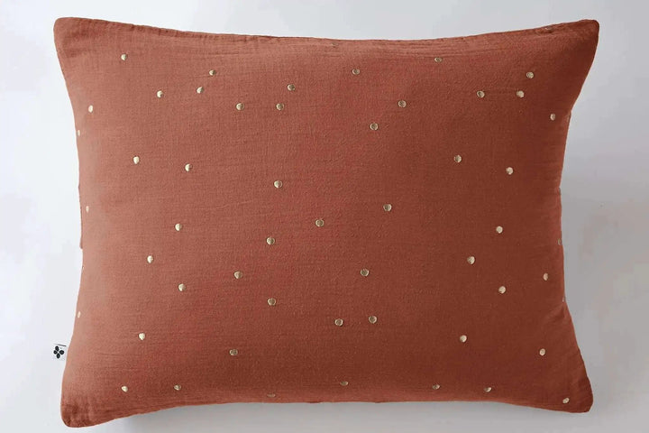 Taie d'oreiller Gaze de coton GAÏA CHIC Terracotta by L'effet papillon