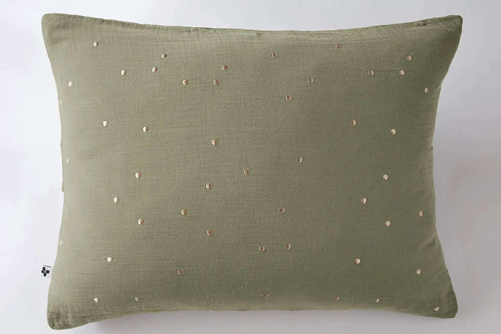 Taie d'oreiller 60 x 60 cm Gaze de coton GAÏA CHIC Romarin by L'effet papillon