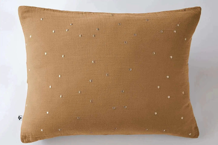 Taie d'oreiller Gaze de coton GAÏA CHIC Camel by L'effet papillon
