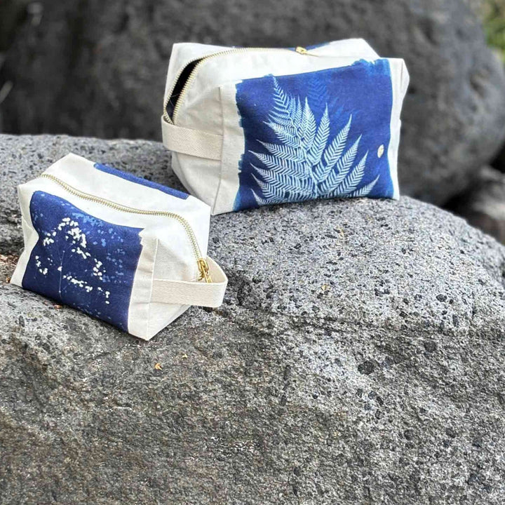 Trousse cube Fougère Bleu L 22 x 14 x 10,5 La Cerise sur le Gâteau