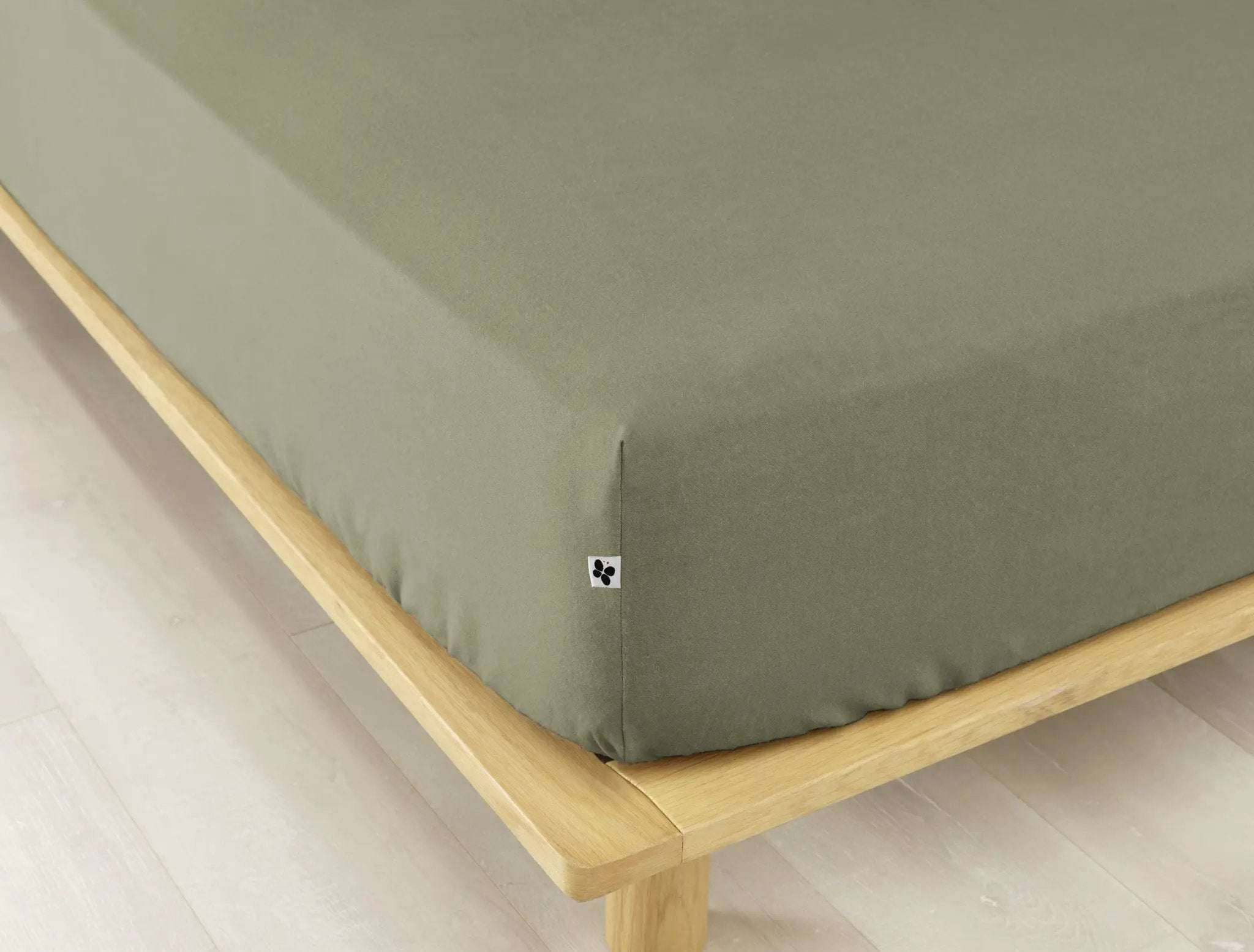 Drap housse 90 x 190 cm Flanelle unie CANDICE Romarin by L'effet papillon