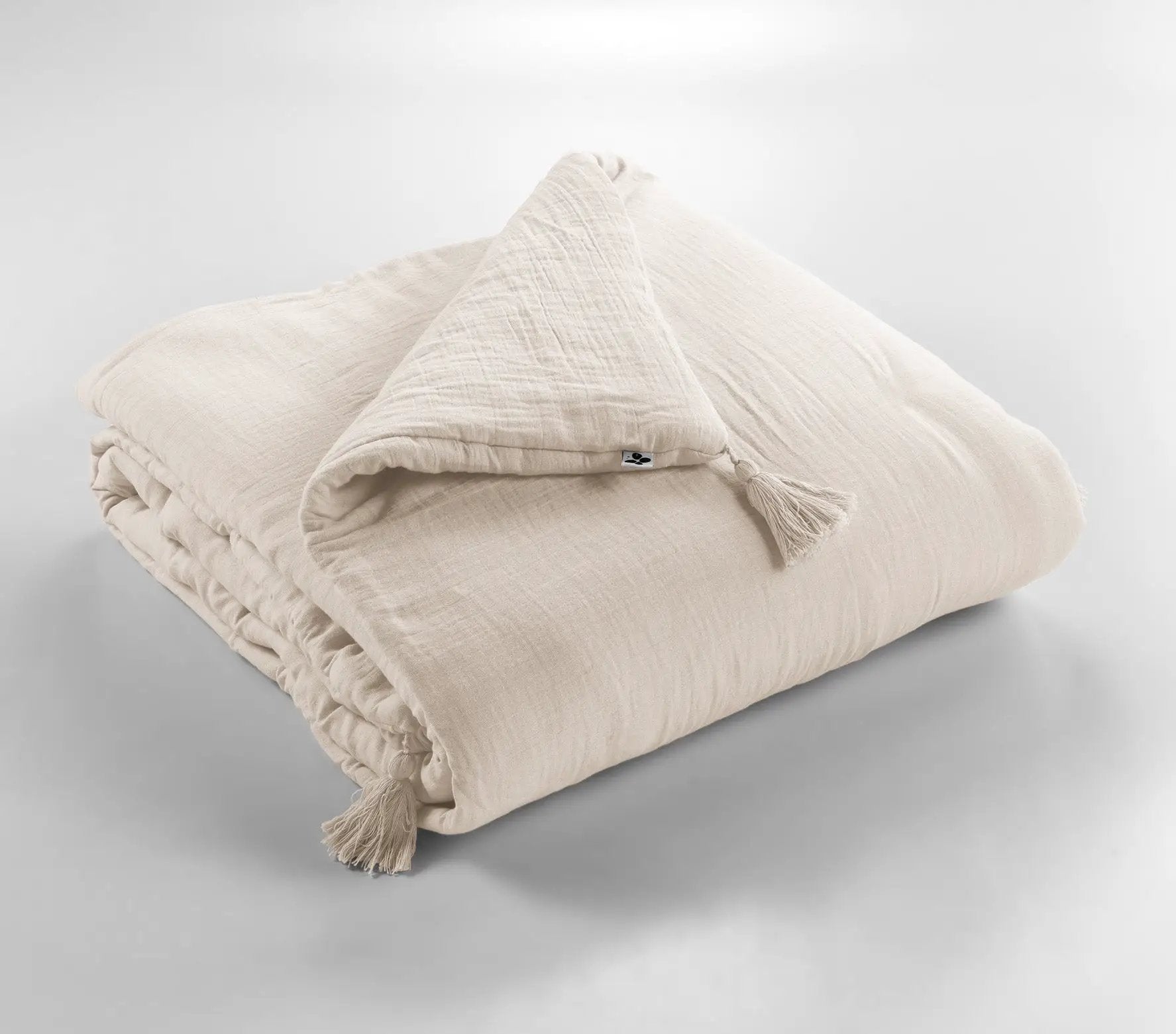 Bout de lit 90 x 200 cm Gaze de coton unie GAÏA Pampa by L'effet papillon