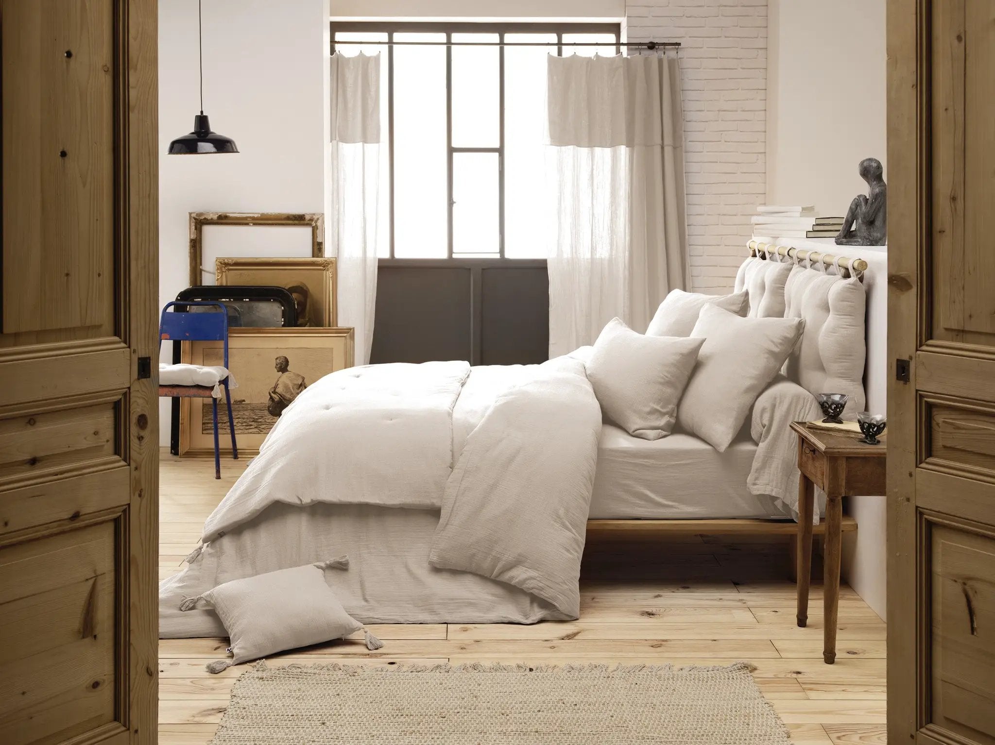 Bout de lit 90 x 200 cm Gaze de coton unie GAÏA Pampa by L'effet papillon
