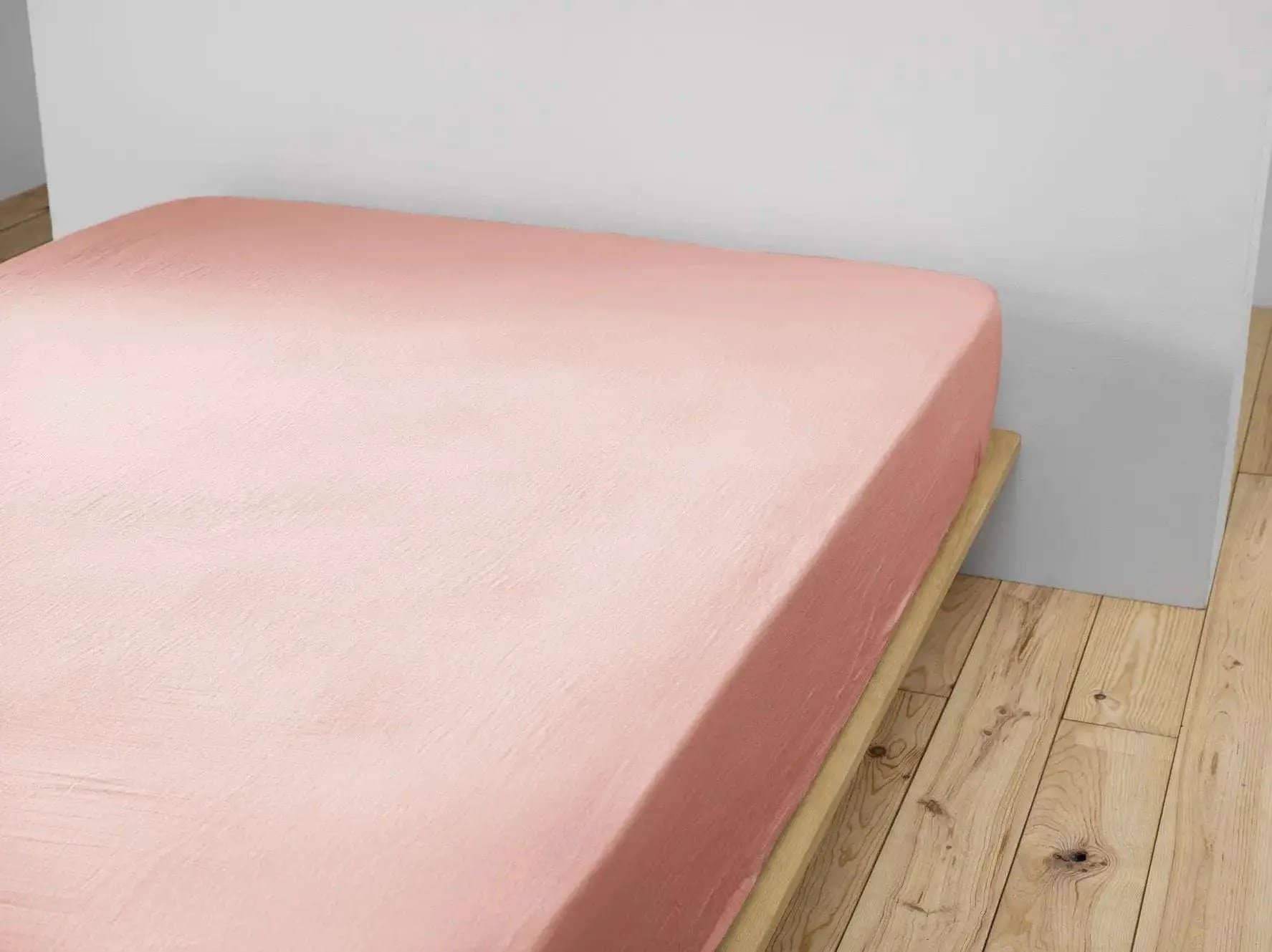 Drap housse Gaze de coton unie GAÏA Rose pêche by L'effet papillon