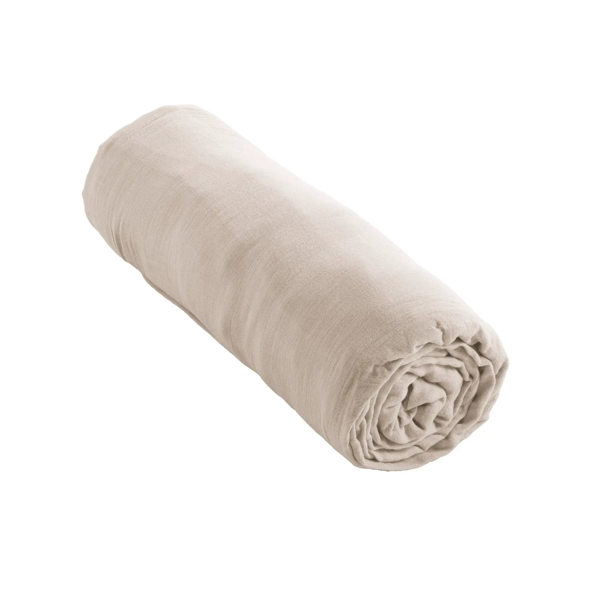 Drap housse 140 x 190 cm Gaze de coton unie GAÏA Pampa by L'effet papillon