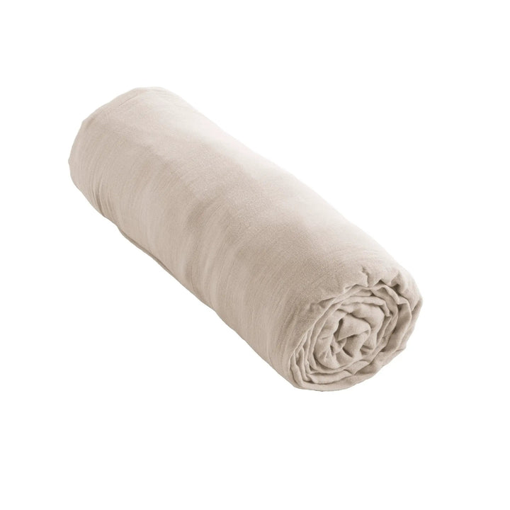 Drap housse 140 x 190 cm Gaze de coton unie GAÏA Pampa by L'effet papillon