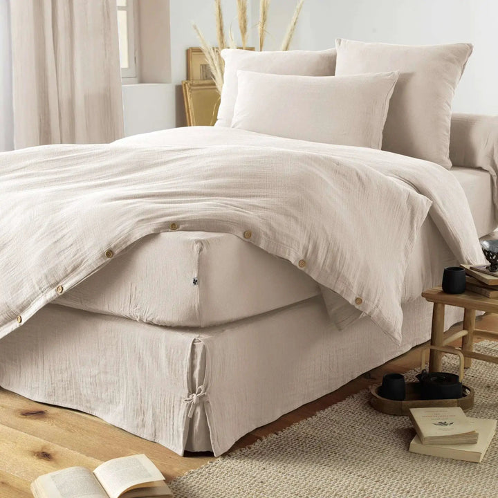 Housse de couette Gaze de coton unie GAÏA Pampa by L'effet papillon