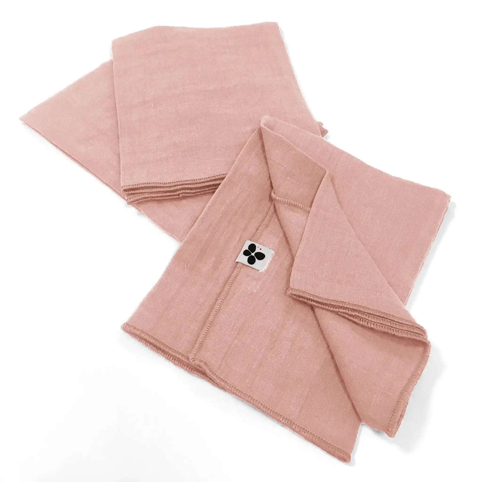 Lot de 3 serviettes 40 x 40 cm Gaze de coton unie GAÏA Rose pêche by L'effet papillon