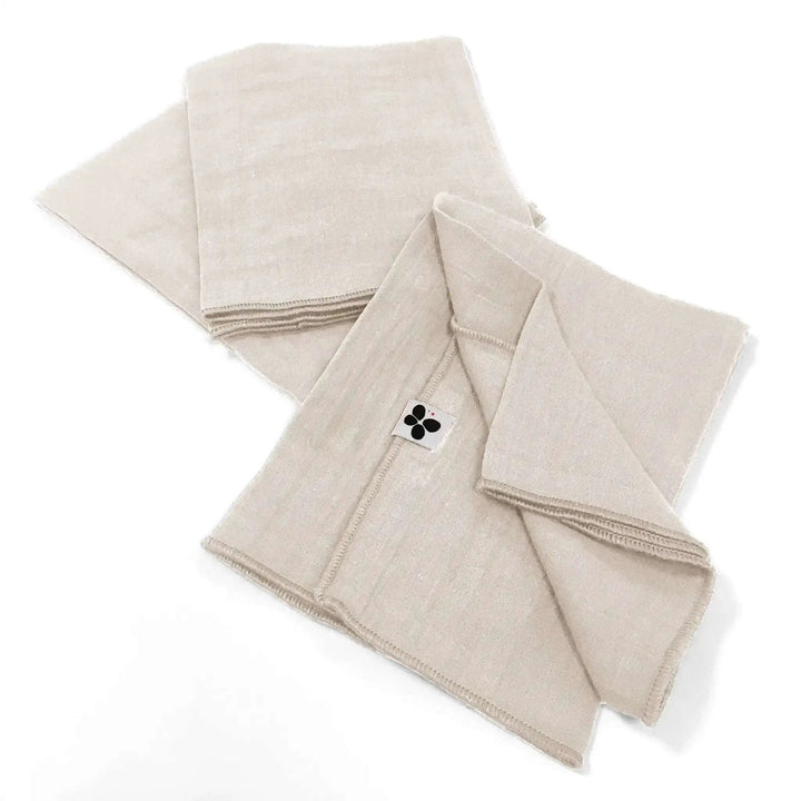 Lot de 3 serviettes 40 x 40 cm Gaze de coton unie GAÏA Pampa by L'effet papillon