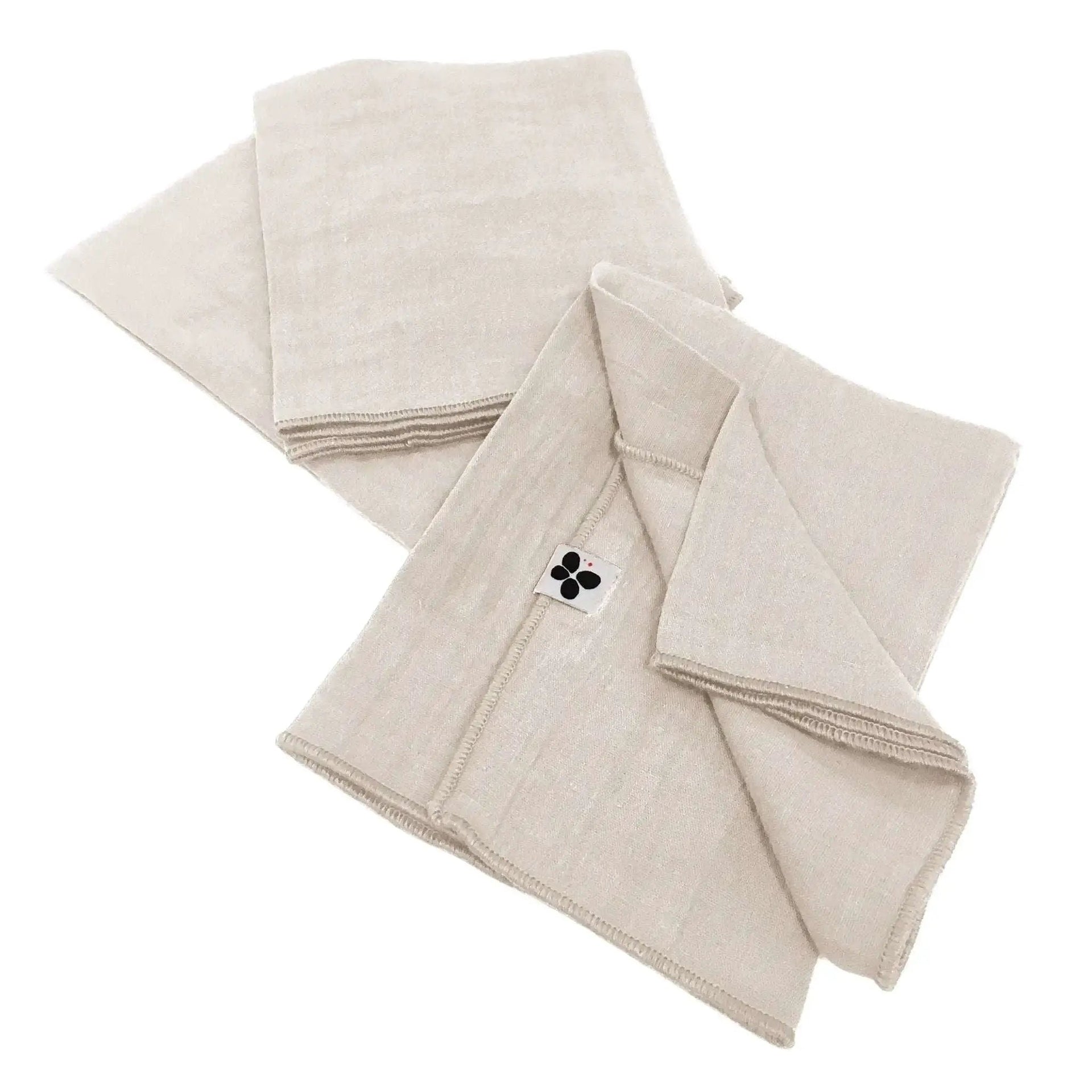 Lot de 3 serviettes 40 x 40 cm Gaze de coton unie GAÏA Pampa by L'effet papillon
