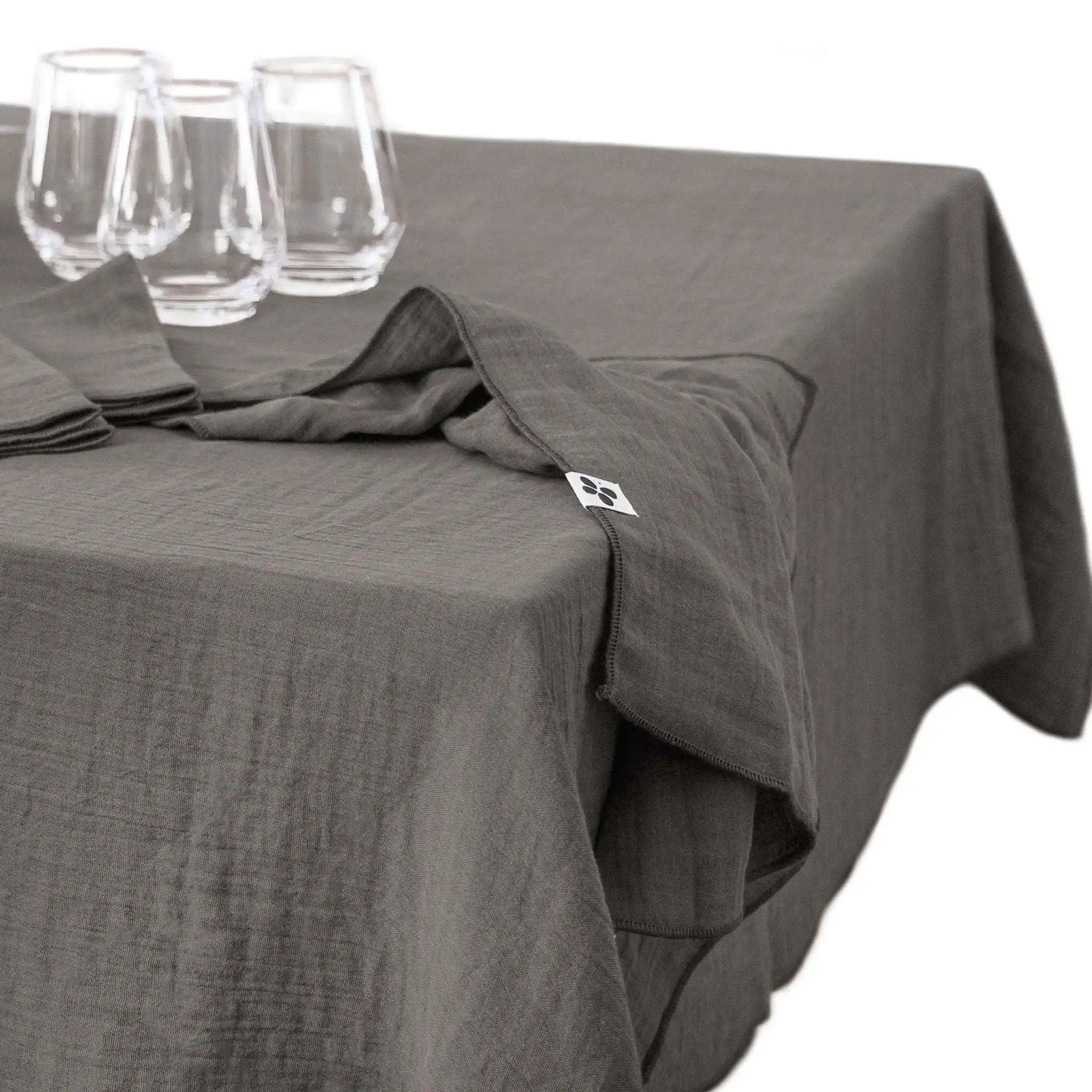 Nappe Gaze de coton unie GAÏA Granit by L'effet papillon