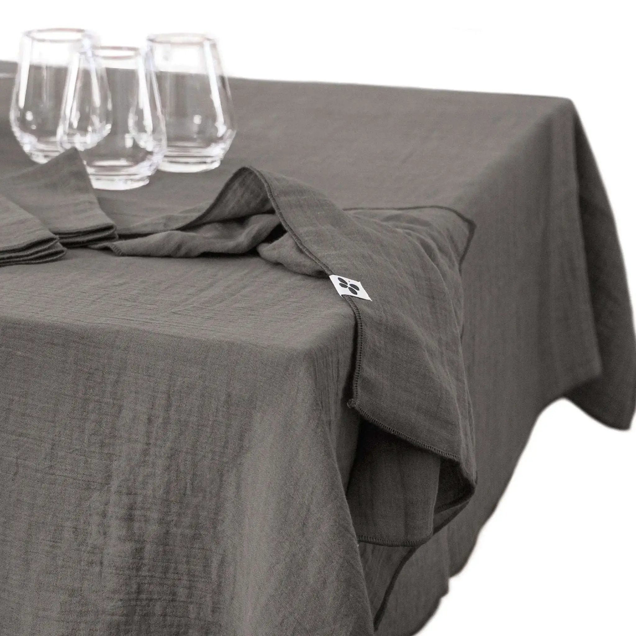 Nappe Gaze de coton unie GAÏA Granit by L'effet papillon