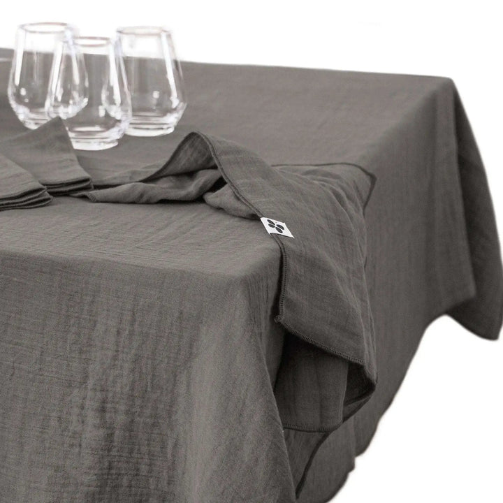 Nappe Gaze de coton unie GAÏA Granit by L'effet papillon