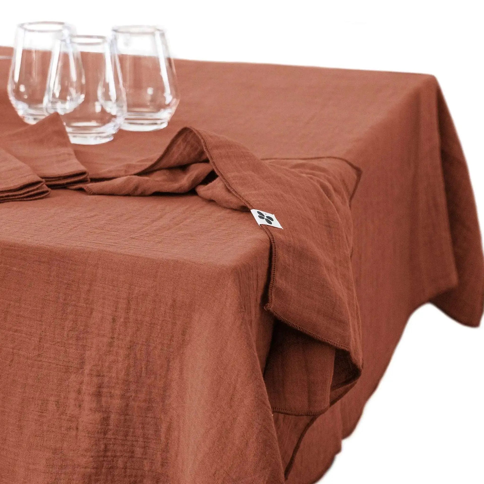 Nappe Gaze de coton unie GAÏA Terracotta by L'effet papillon