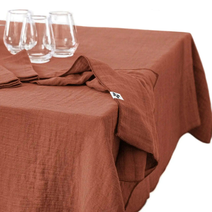 Nappe Gaze de coton unie GAÏA Terracotta by L'effet papillon
