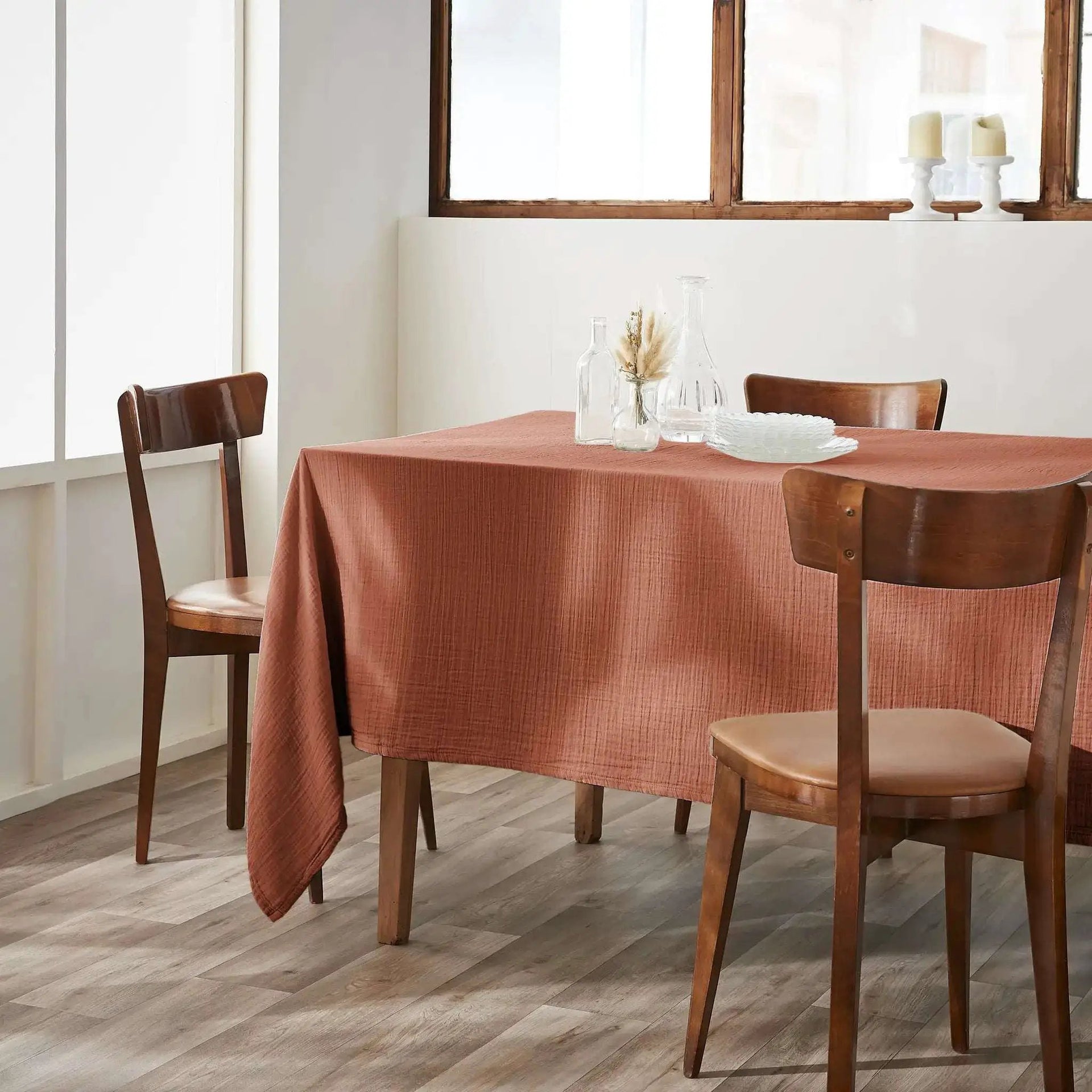 Nappe Gaze de coton unie GAÏA Terracotta by L'effet papillon