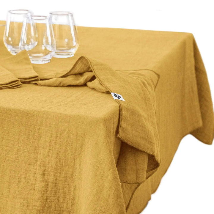 Nappe Gaze de coton unie GAÏA Safran by L'effet papillon