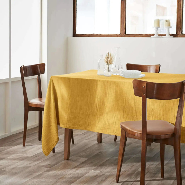 Nappe Gaze de coton unie GAÏA Safran by L'effet papillon
