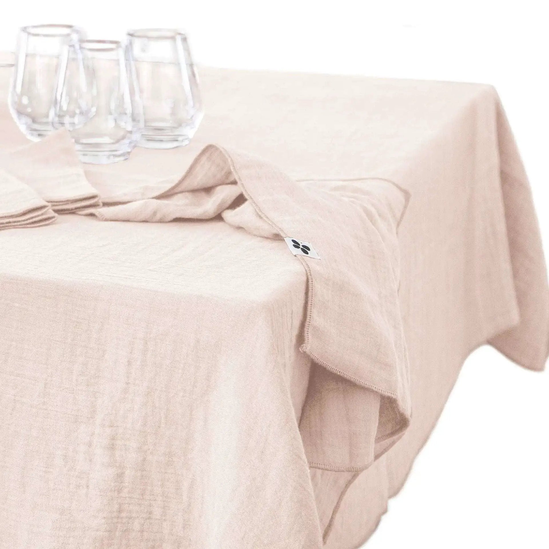 Nappe Gaze de coton unie GAÏA Guimauve by L'effet papillon