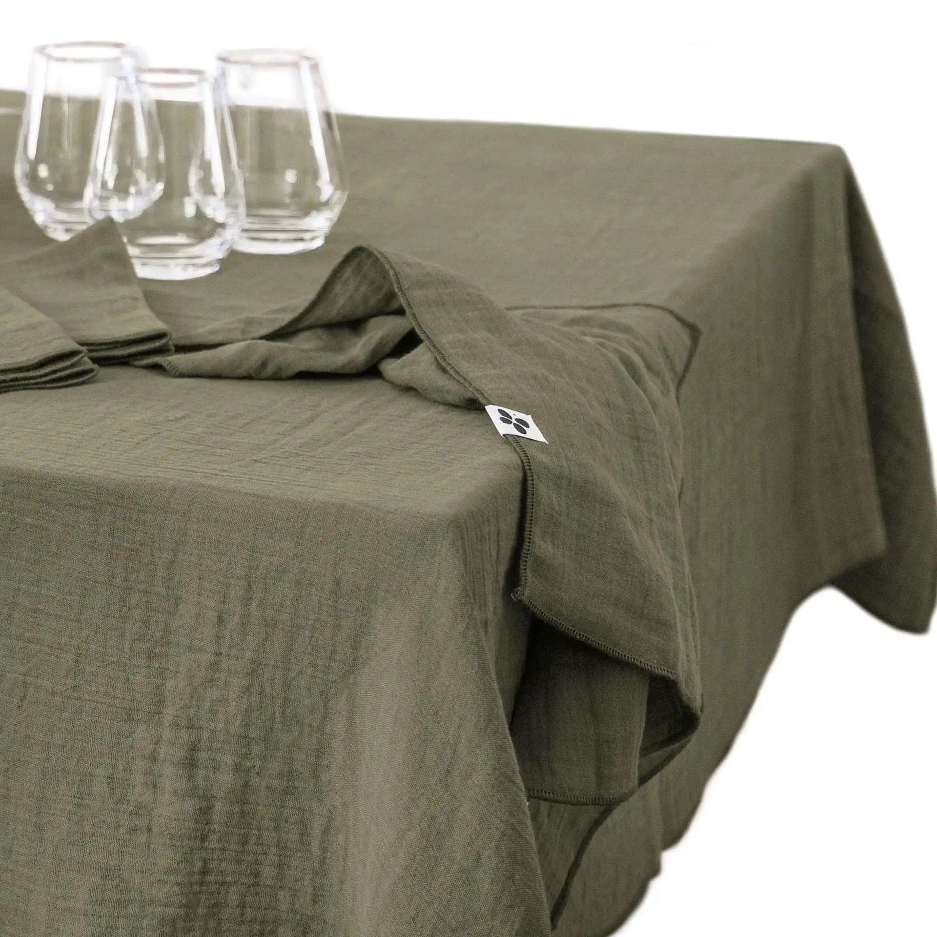 Nappe Gaze de coton unie GAÏA Romarin by L'effet papillon