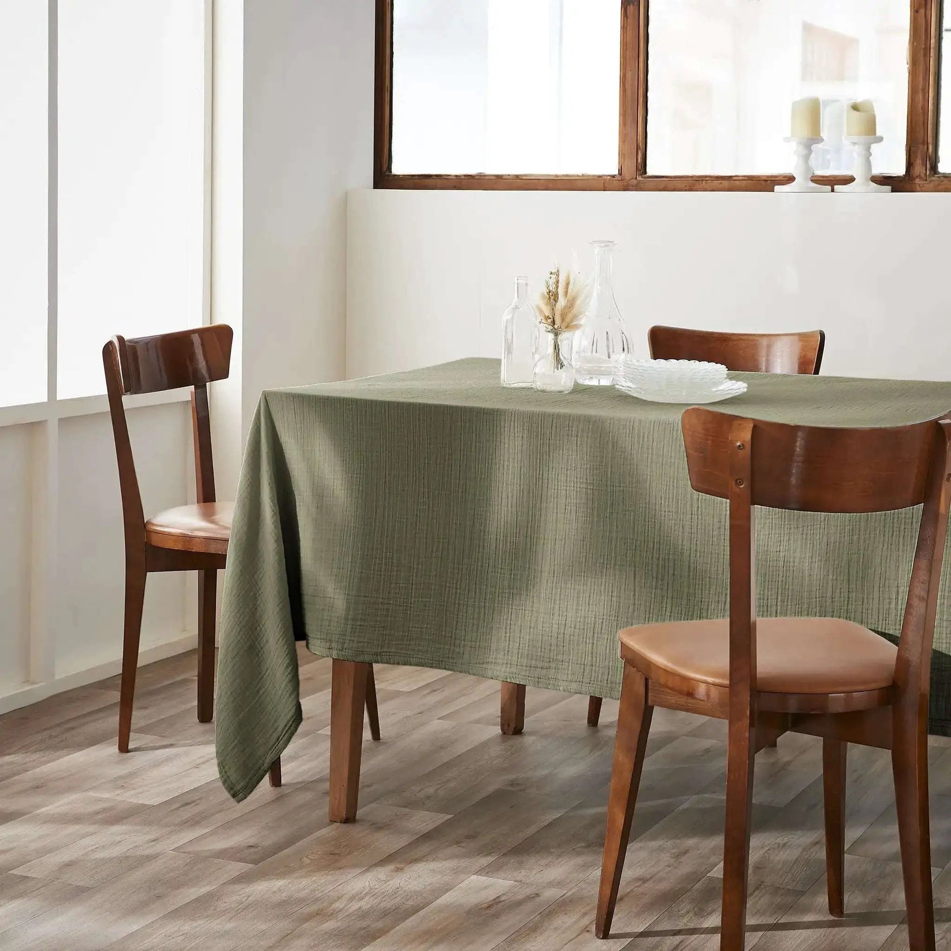 Nappe Gaze de coton unie GAÏA Romarin by L'effet papillon