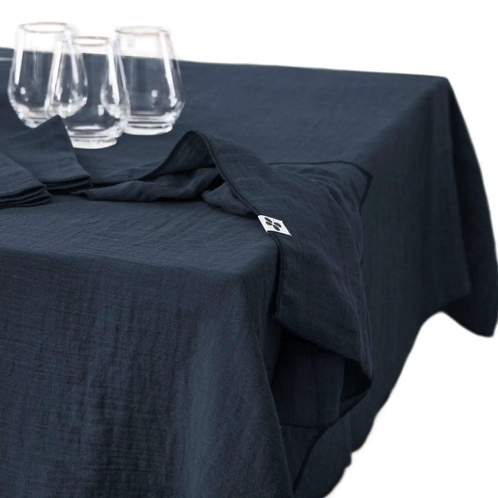 Nappe Gaze de coton unie GAÏA Minuit by L'effet papillon