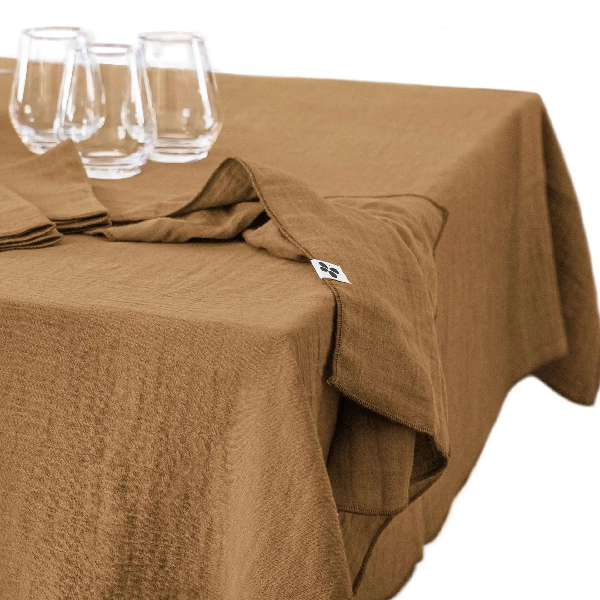 Nappe Gaze de coton unie GAÏA Camel by L'effet papillon
