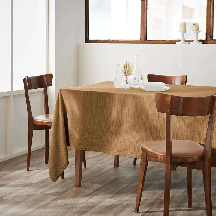 Nappe Gaze de coton unie GAÏA Camel by L'effet papillon