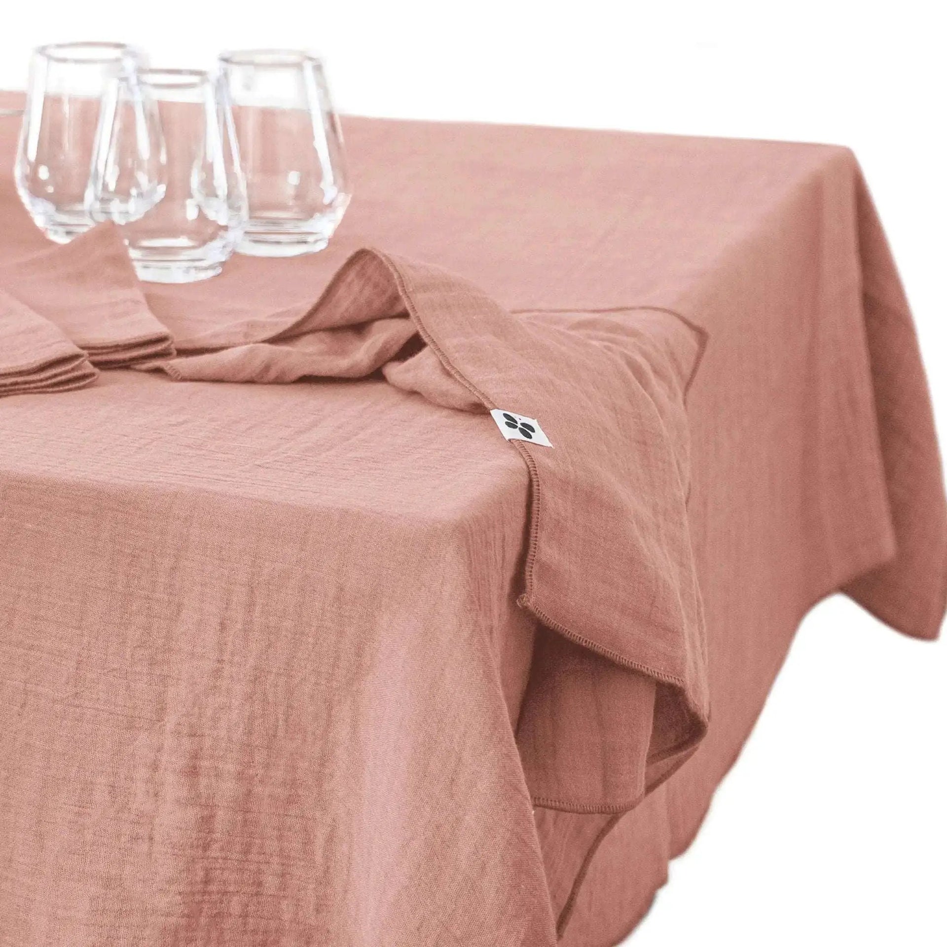 Nappe Gaze de coton unie GAÏA Rose pêche by L'effet papillon