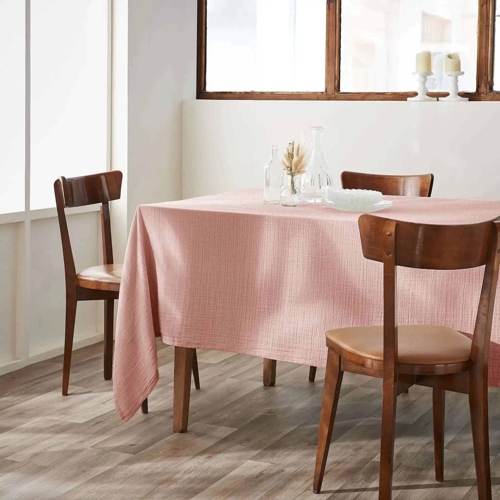 Nappe Gaze de coton unie GAÏA Rose pêche by L'effet papillon