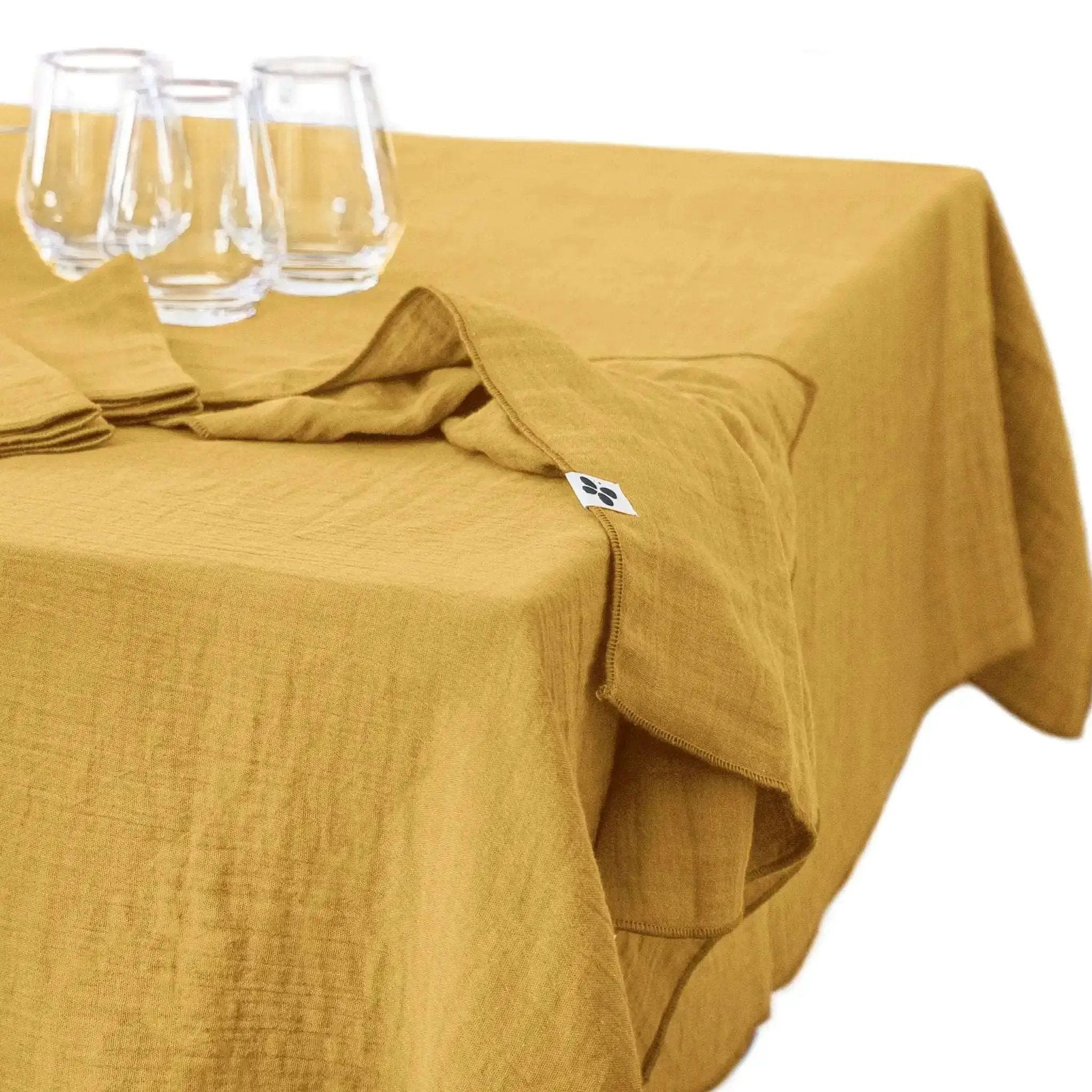 Nappe Gaze de coton unie GAÏA Safran by L'effet papillon