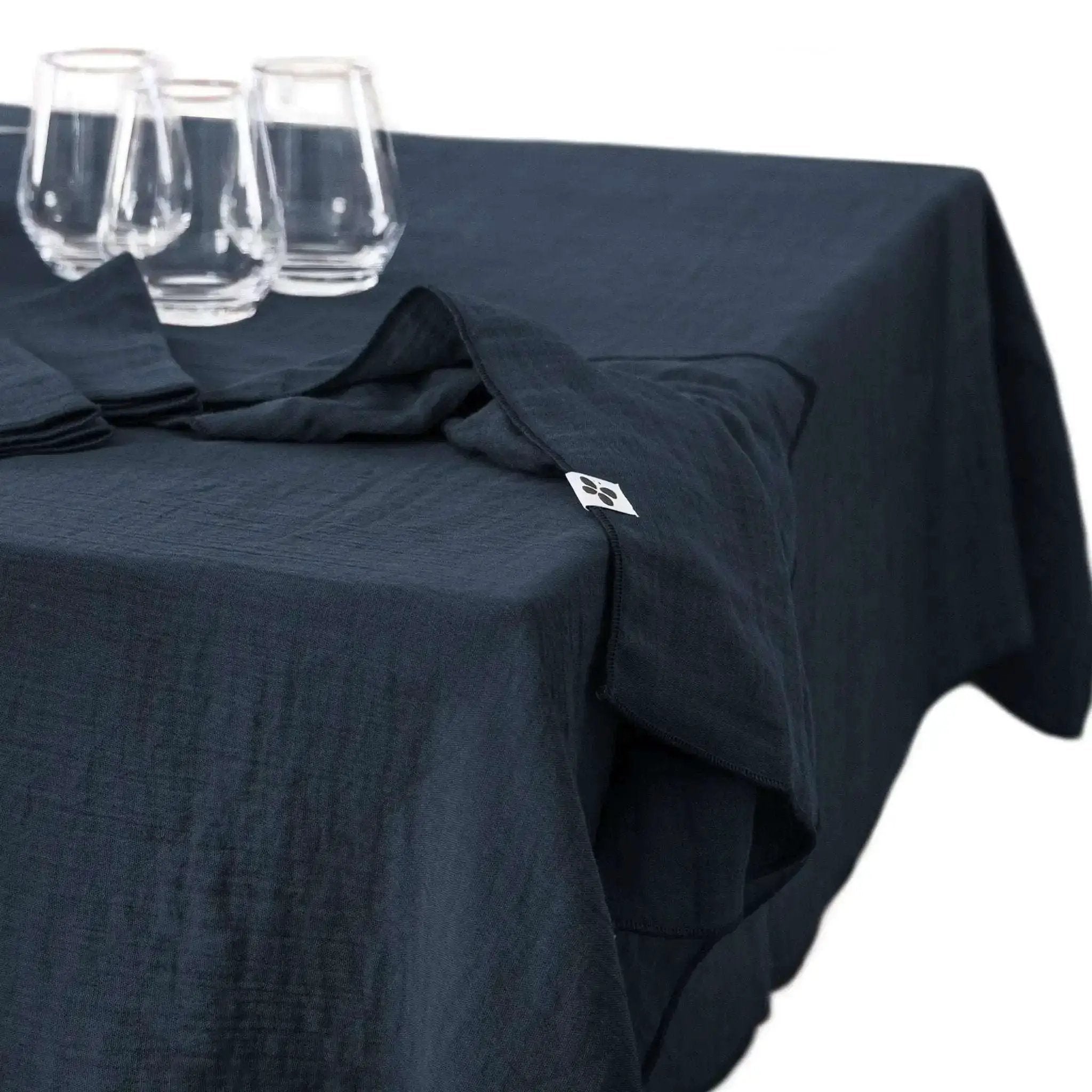 Nappe Gaze de coton unie GAÏA Minuit by L'effet papillon