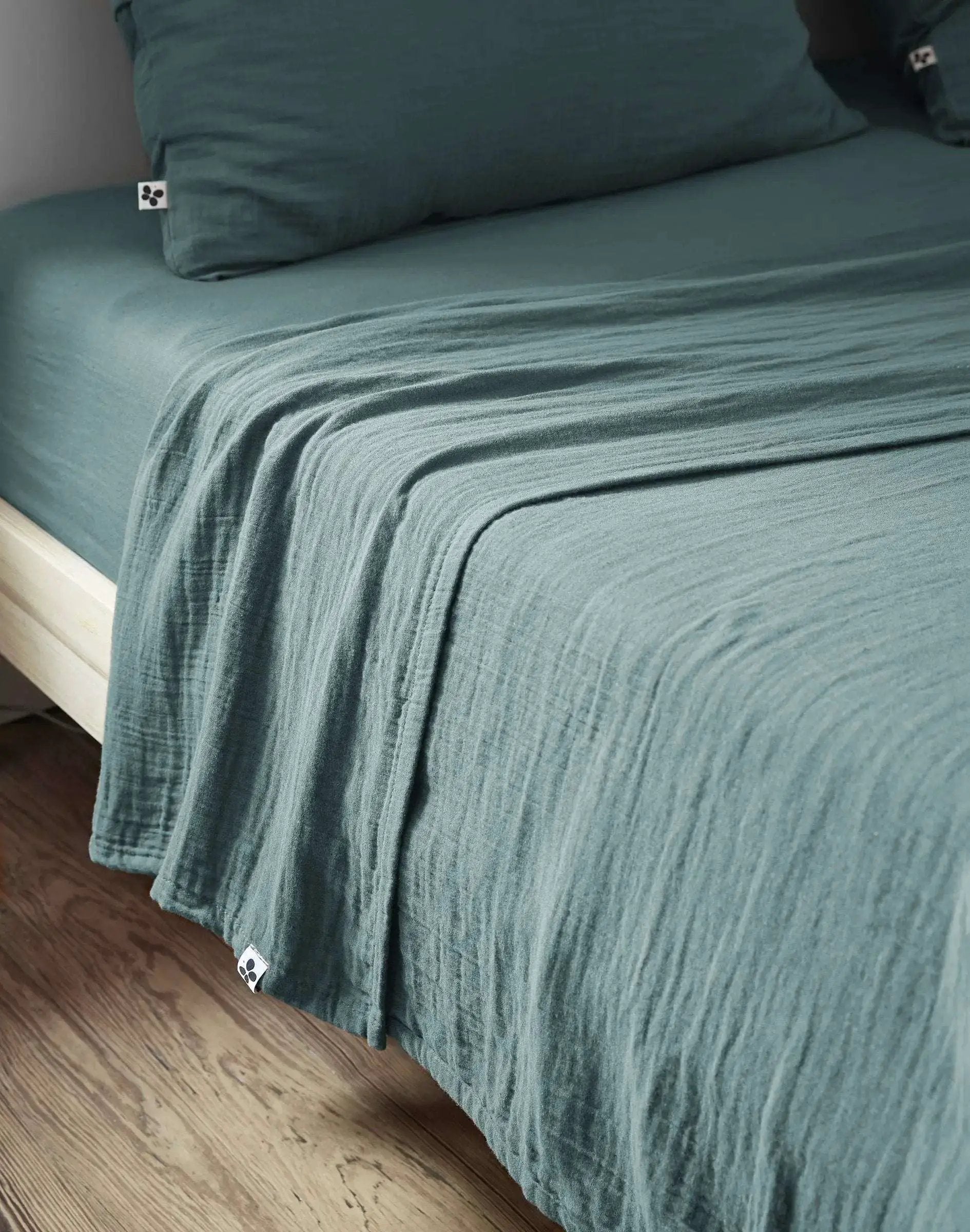 Drap plat 240 x 300 cm Gaze de coton unie GAÏA Canard by L'effet papillon