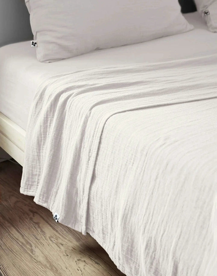 Drap plat 240 x 300 cm Gaze de coton unie GAÏA Chantilly by L'effet papillon