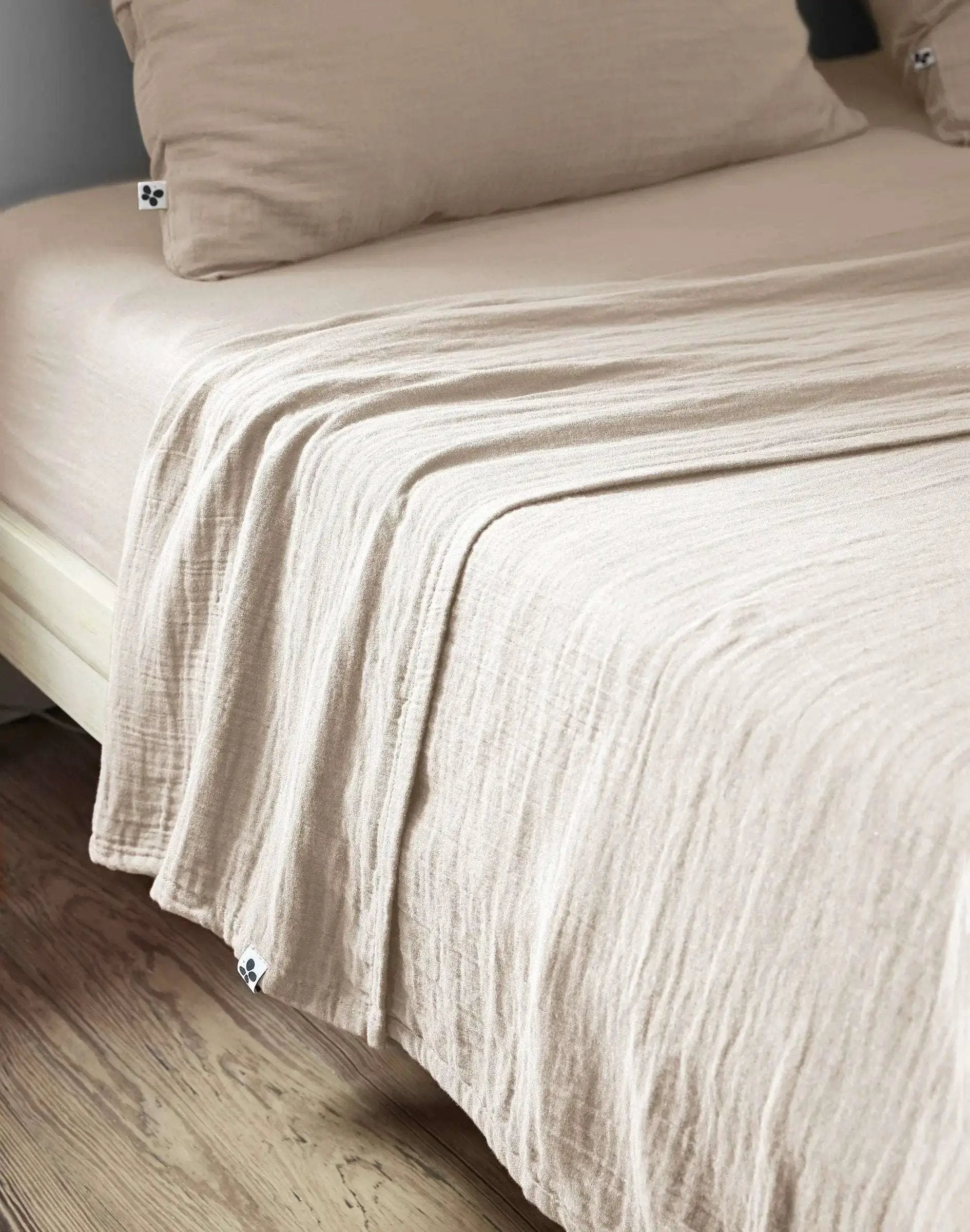 Drap plat 240 x 300 cm Gaze de coton unie GAÏA Pampa by L'effet papillon